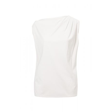 YAYA Asymmetric Top With Boatneck Off White